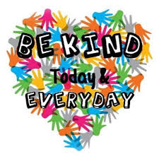 Graphic of a heart with "Be Kind Today and Everyday" written on it